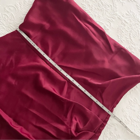 NWOT Lulus Midnight Chic Wine Red Satin Cowl Neck Mini Tulip Dress XLarge - Picture 5 of 6